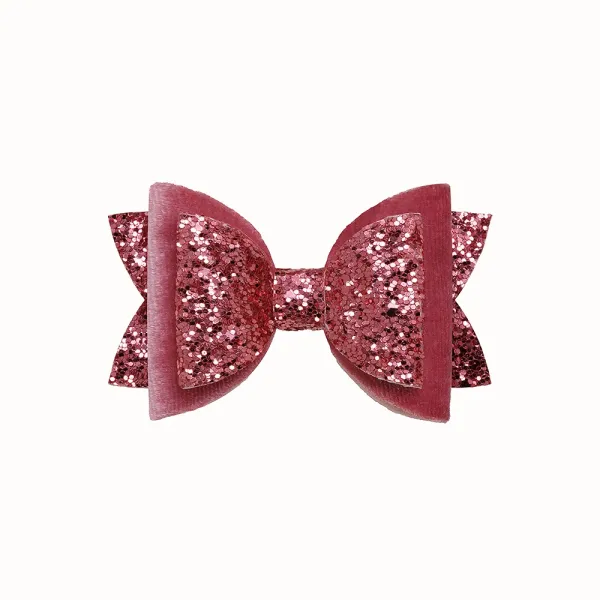 Triple Layer Glitter Leather and Velvet Hair Clip (Multiple Colors Available)