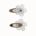 Embroidered Lace Flower Snap Hair Clip Set (3 Pieces)