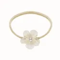 Tri-Color Chiffon Flower Pearl Elastic Headband