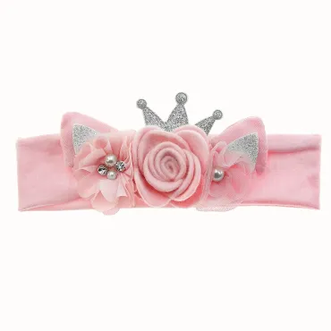 Baby Princess Floral Cat-Ears Crown Headband