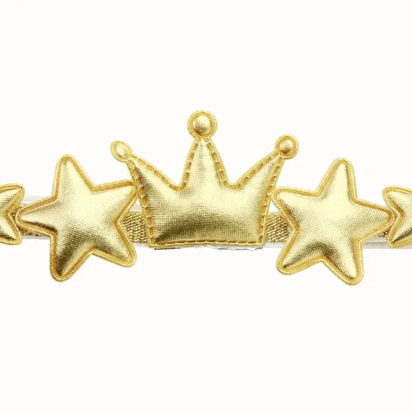 Star Crown Gold Elastic Headband