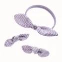 Purple Striped Knot Hair Accessories Set