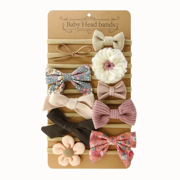 Floral Variety Style Baby Headband Set (10 Pieces) 