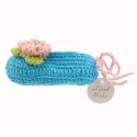 Blue Ballerina Hand Crocheted Baby Booties