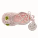 Pink Ballerina Hand Crocheted Baby Booties